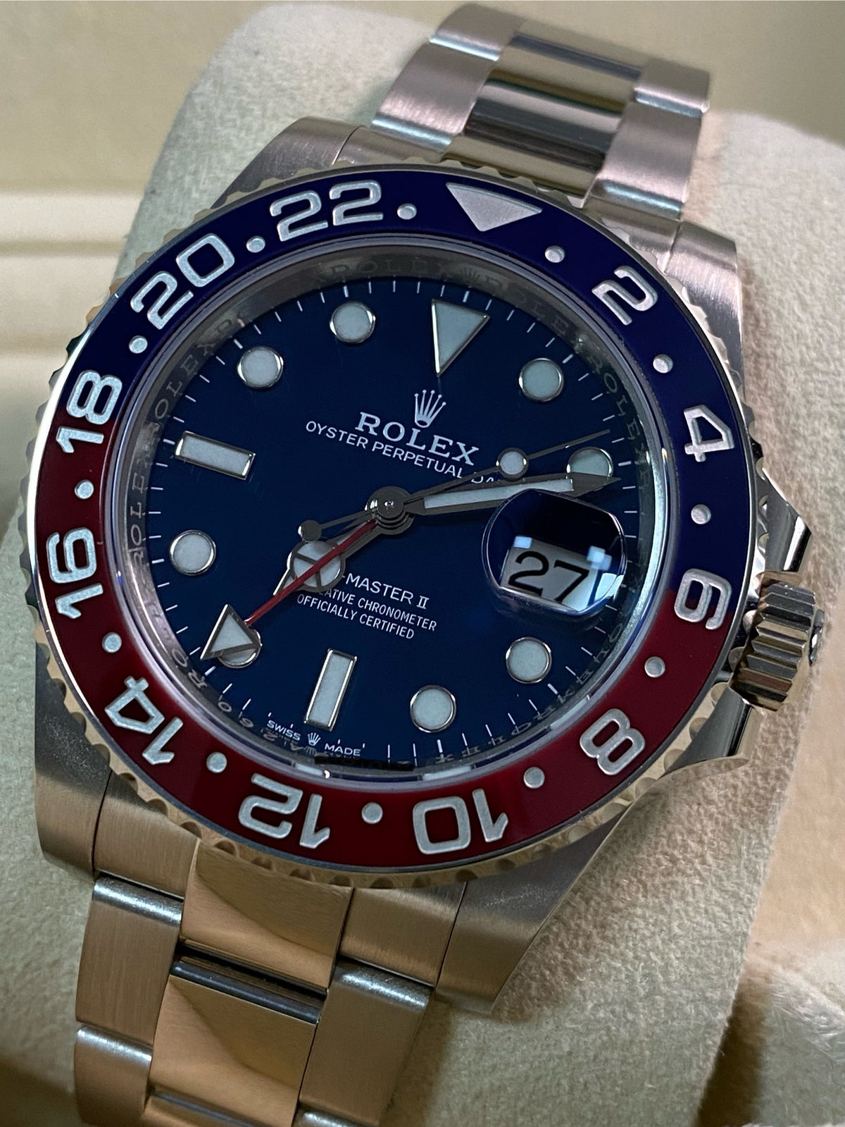 Rolex White Gold GMT-Master II - 2021 - "Pepsi" Bezel - Blue Dial - Oyster Bracelet - 126719BLRO *FULL SET*