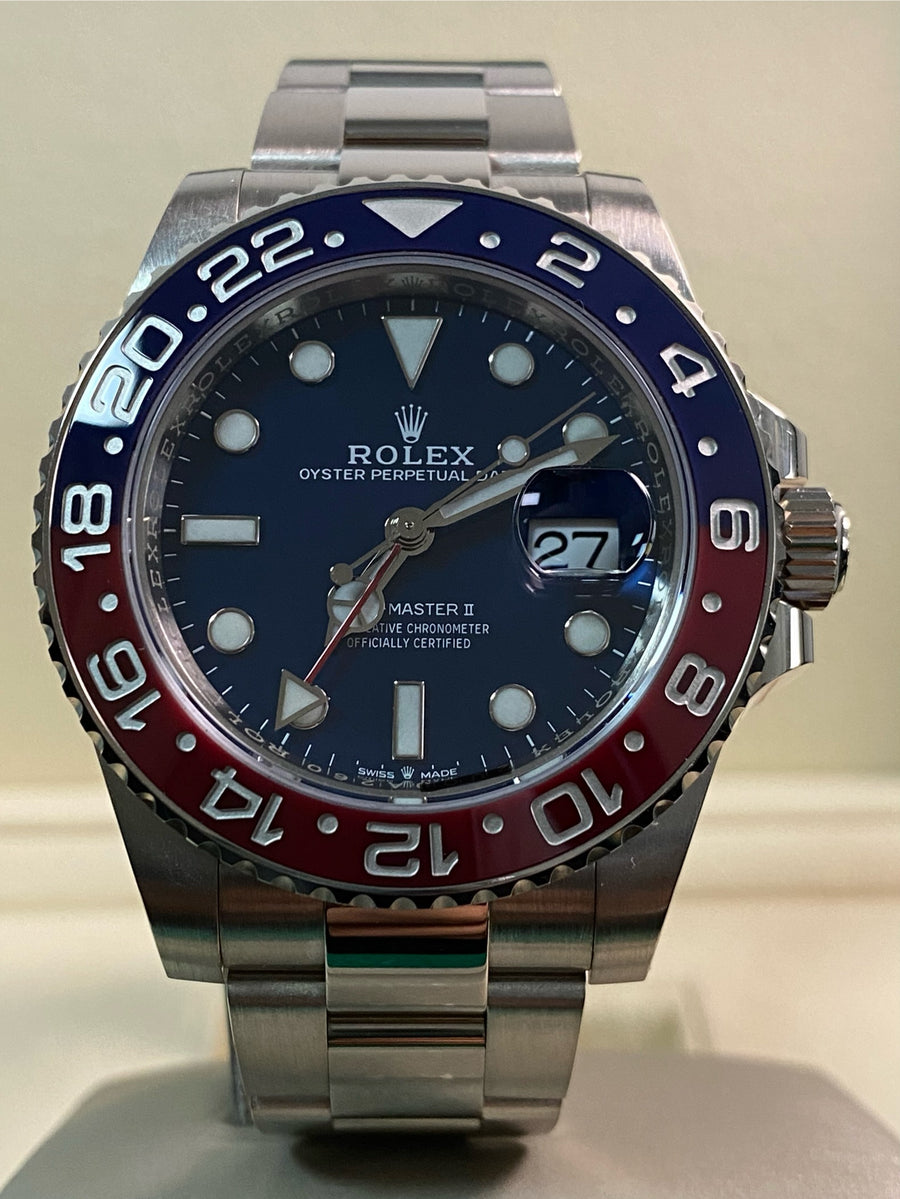 Rolex White Gold GMT-Master II - 2021 - "Pepsi" Bezel - Blue Dial - Oyster Bracelet - 126719BLRO *FULL SET*