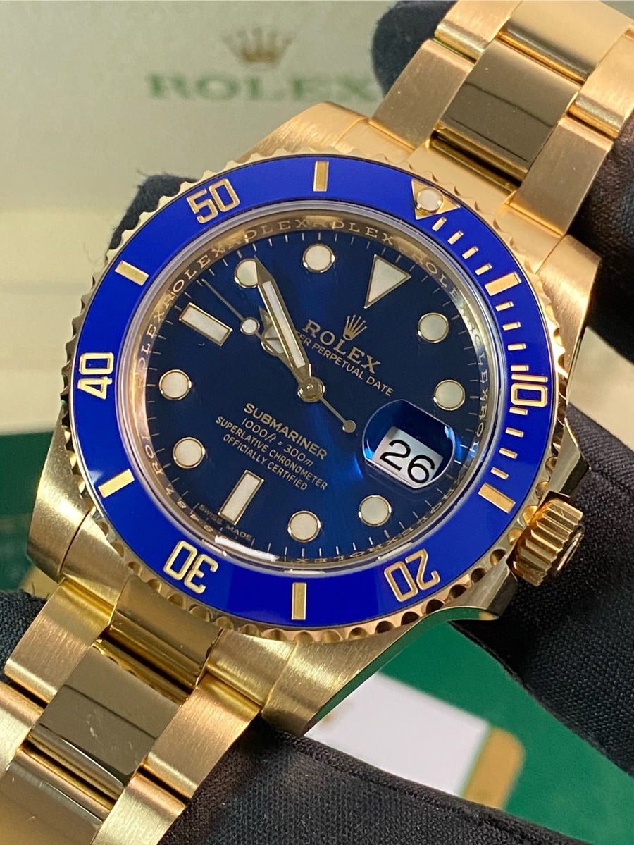 Rolex Yellow Gold Submariner Date - 2020 - Blue Bezel - Blue Dial - 116618LB *FULL SET*