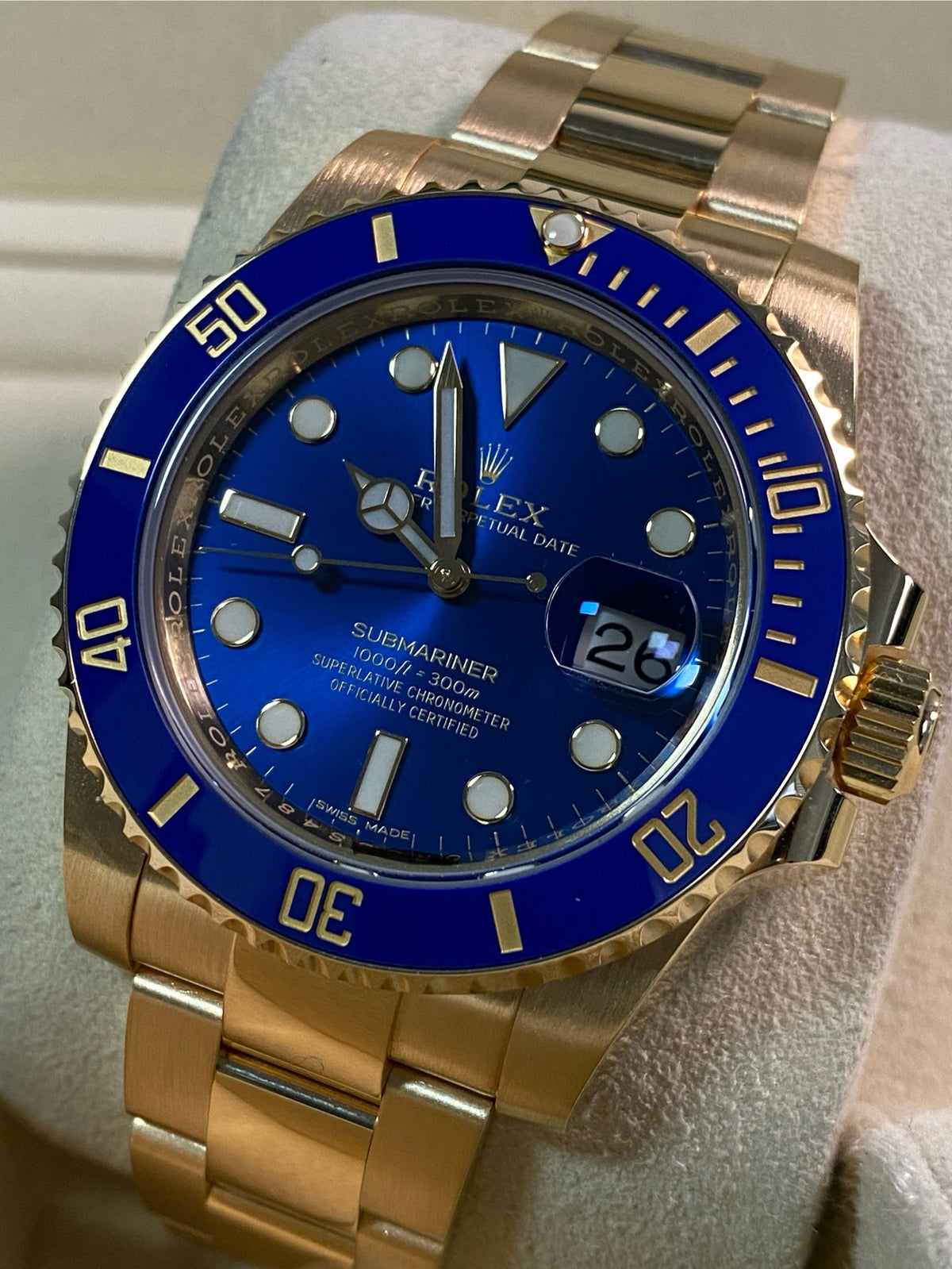 Rolex Yellow Gold Submariner Date - 2020 - Blue Bezel - Blue Dial - 116618LB *FULL SET*