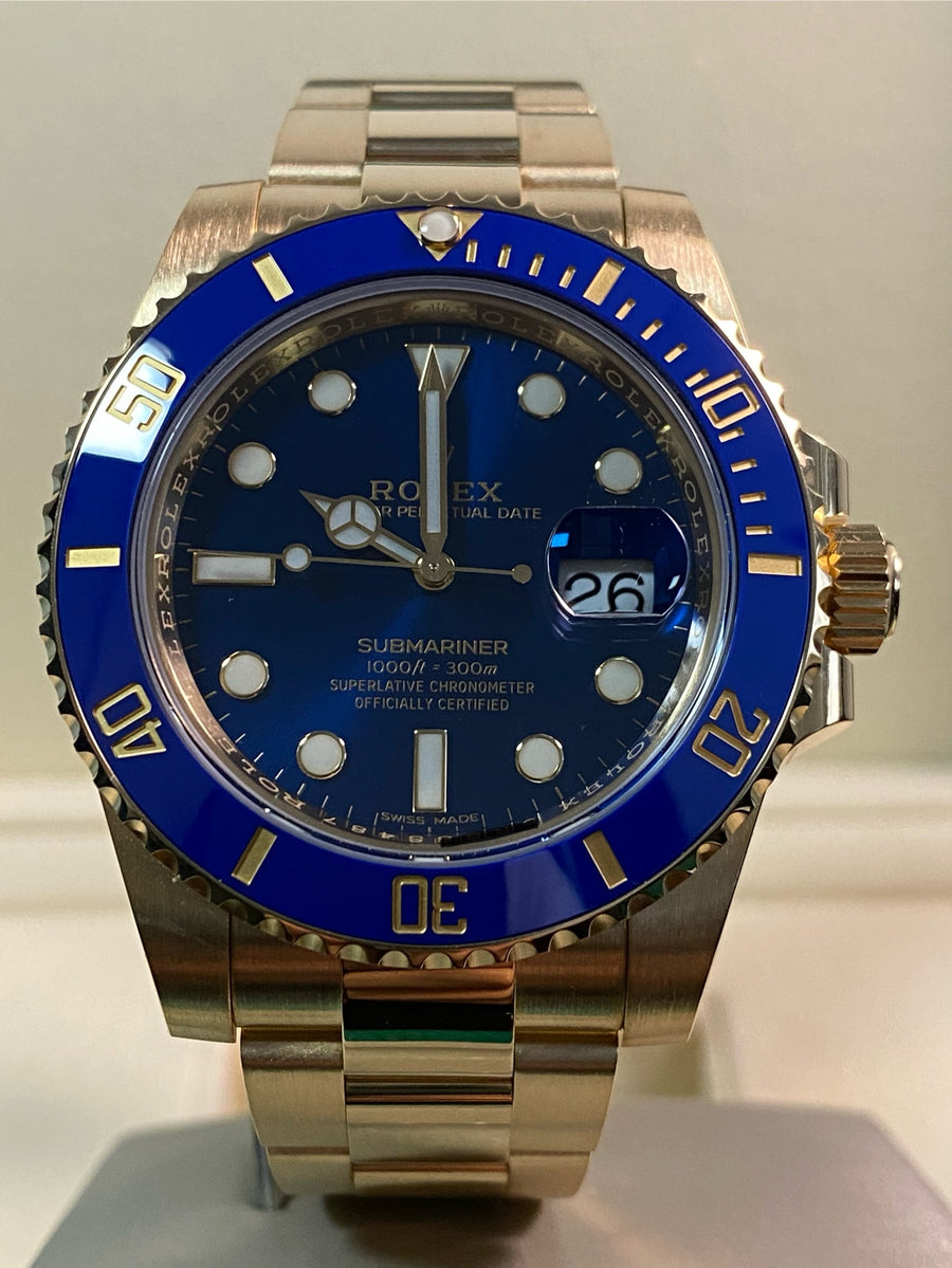 Rolex Yellow Gold Submariner Date - 2020 - Blue Bezel - Blue Dial - 116618LB *FULL SET*