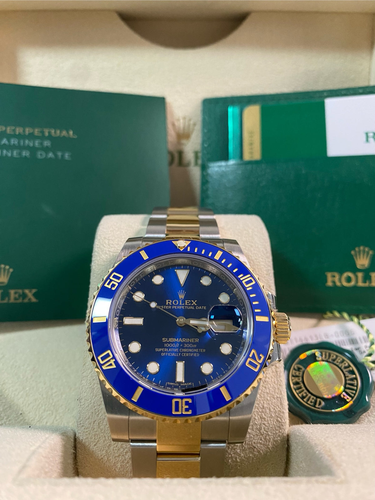 Rolex Steel and Yellow Gold Submariner Date - 2019 - "Bluesy" - 116613LB *FULL SET*