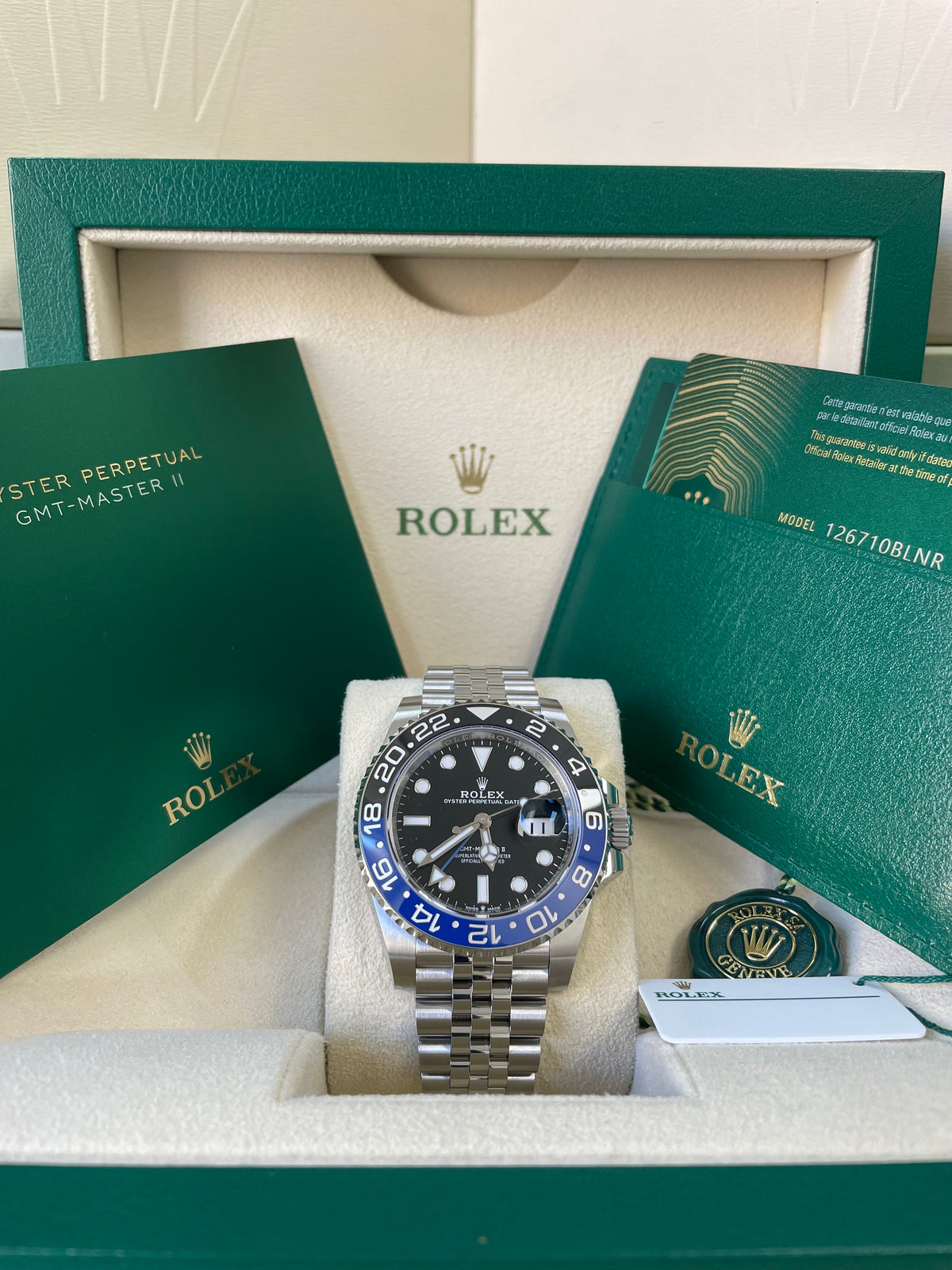 Rolex Steel GMT-Master II - 2024 - "Batgirl" - Black Dial - Jubilee Bracelet - 126710BLNR