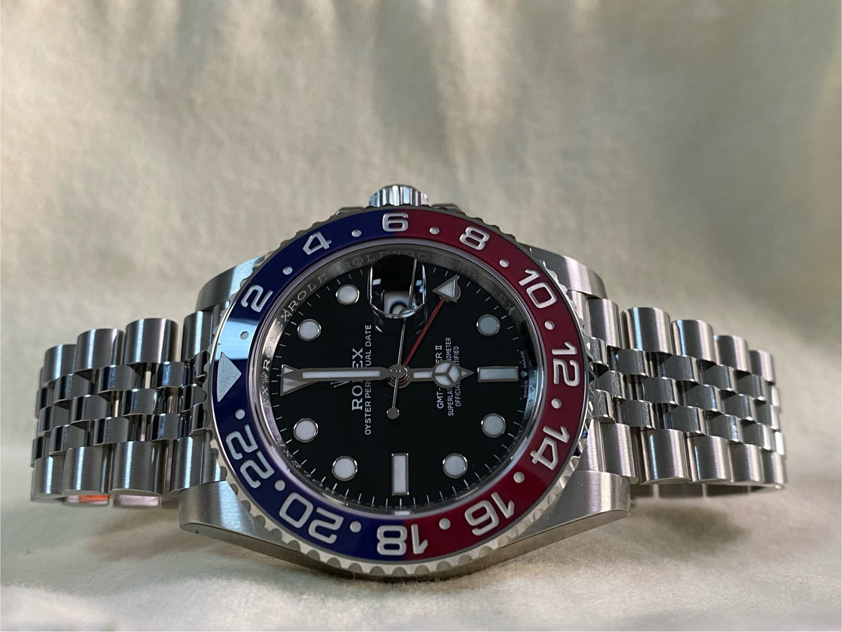 Rolex Steel GMT-Master II - 2022 -"Pepsi" - Black Dial - Jubilee Bracelet - 126710BLRO *FULL STICKERS*