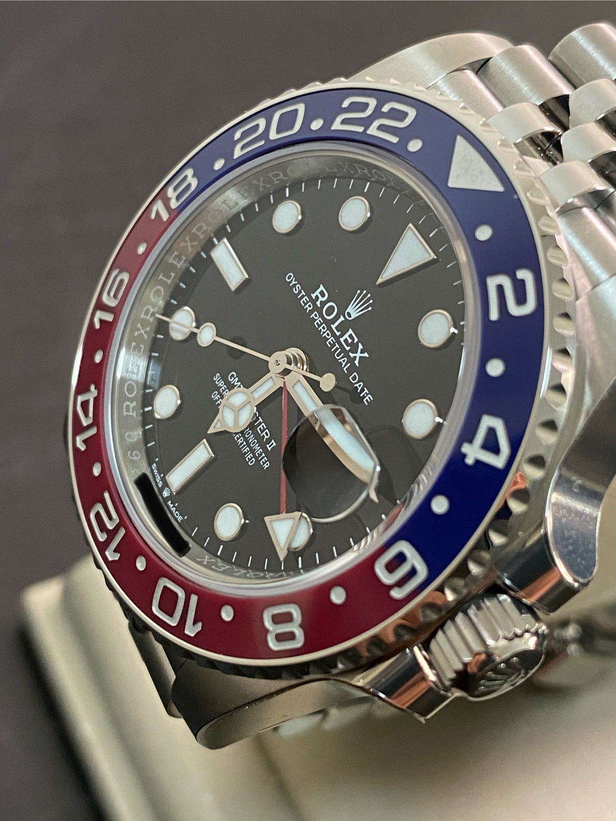 Rolex Steel GMT-Master II - 2022 -"Pepsi" - Black Dial - Jubilee Bracelet - 126710BLRO *FULL STICKERS*