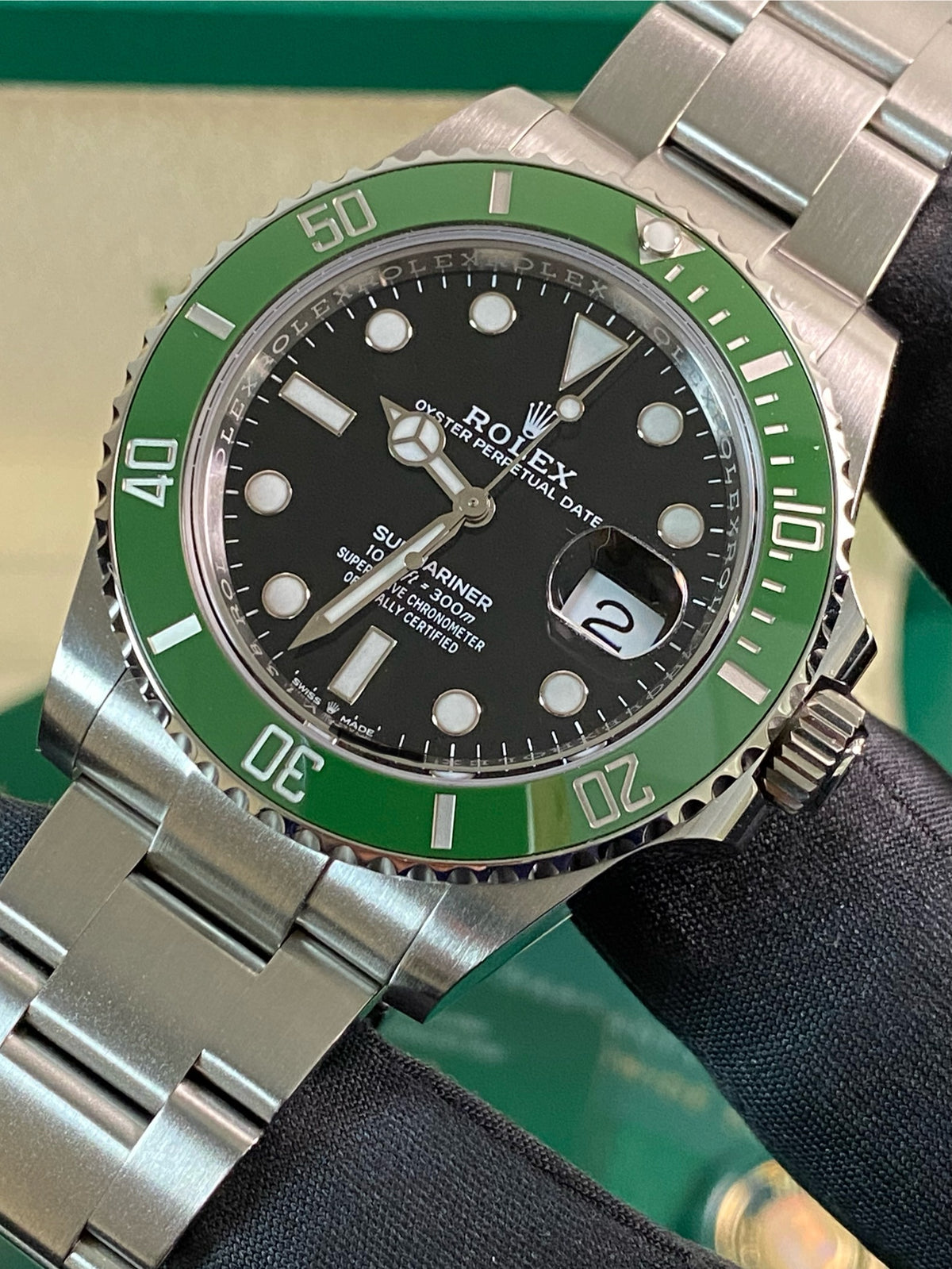 Rolex Steel Submariner Date - 2023 - "Starbucks" MK II - Green Bezel - Black Dial - 126610LV *FULL SET*