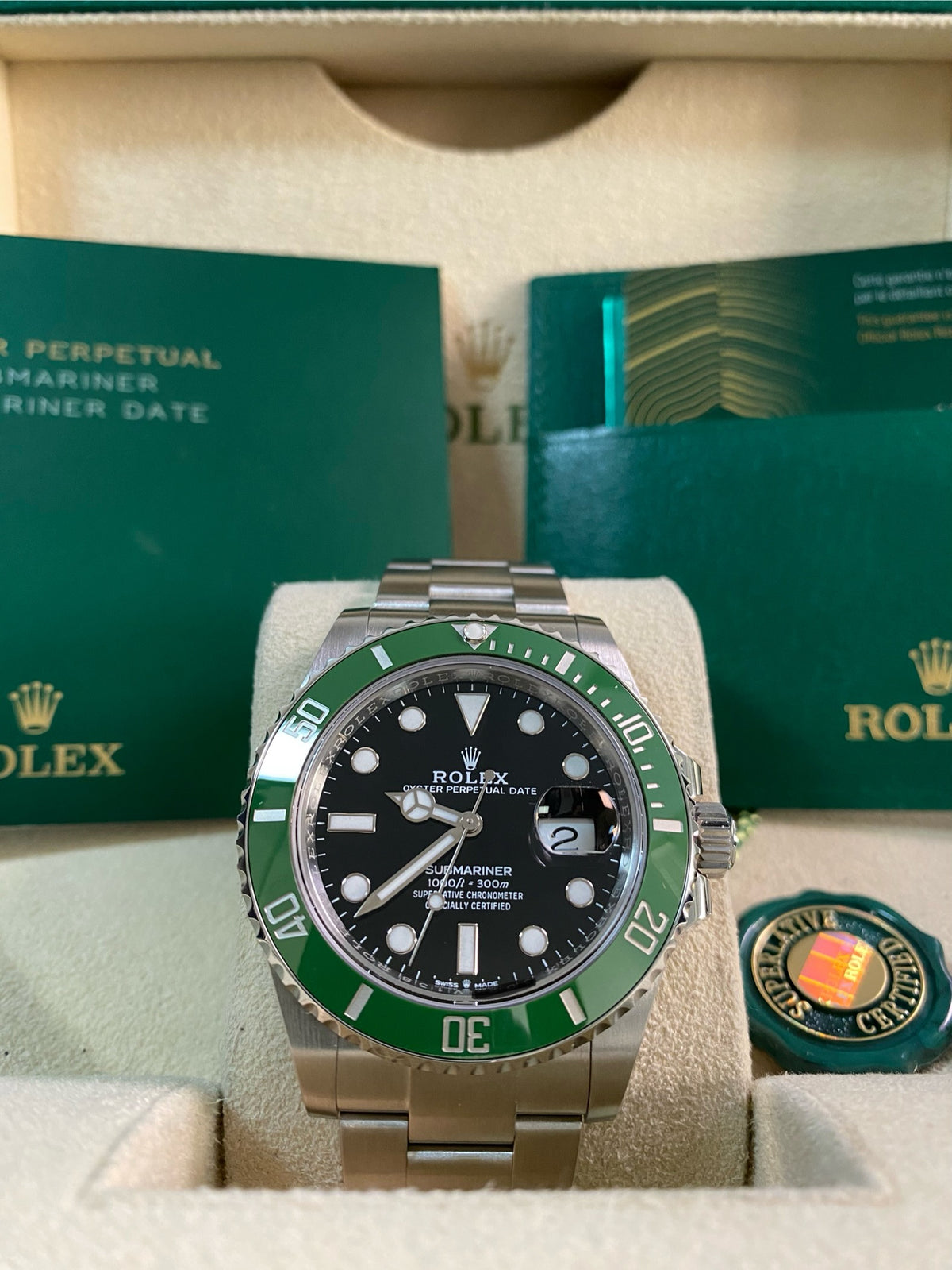 Rolex Steel Submariner Date - 2023 - "Starbucks" MK II - Green Bezel - Black Dial - 126610LV *FULL SET*