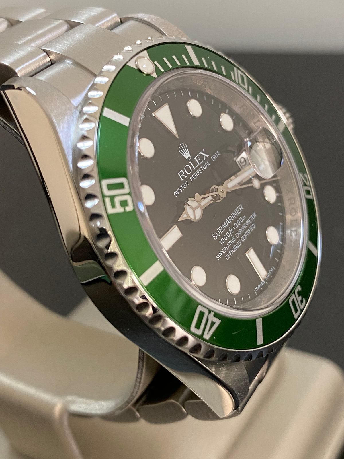 Rolex Steel Submariner Date - V serial - "Kermit" - Black Dial - 16610LV OPEN CARD