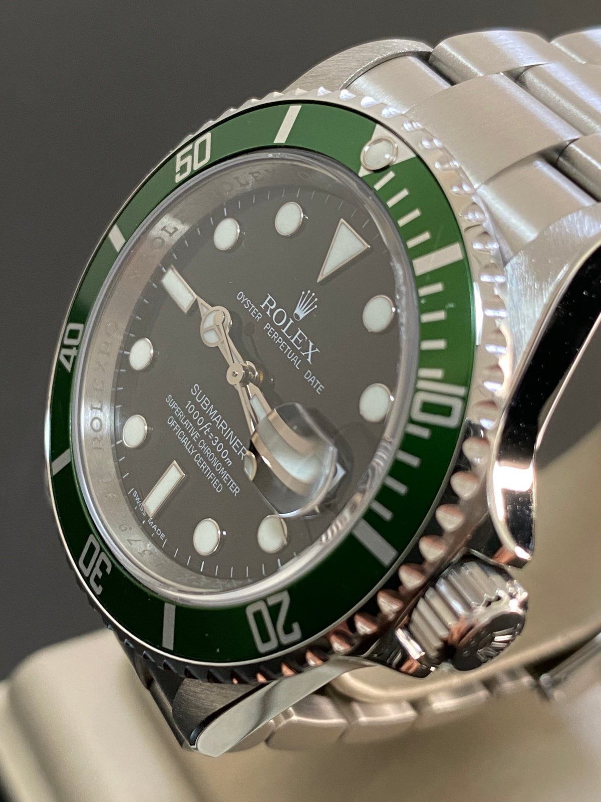 Rolex Steel Submariner Date - V serial - "Kermit" - Black Dial - 16610LV OPEN CARD