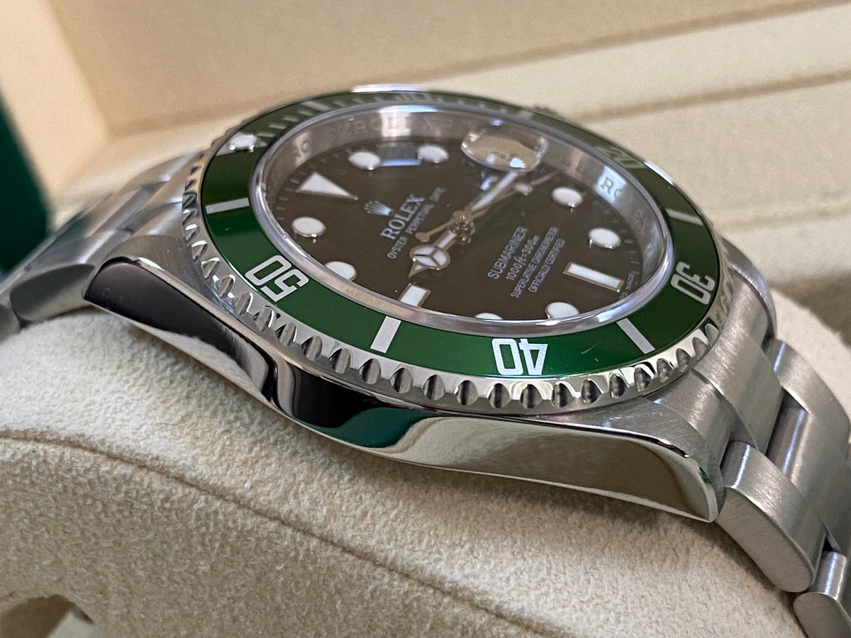 Rolex Steel Submariner Date - V serial - "Kermit" - Black Dial - 16610LV OPEN CARD