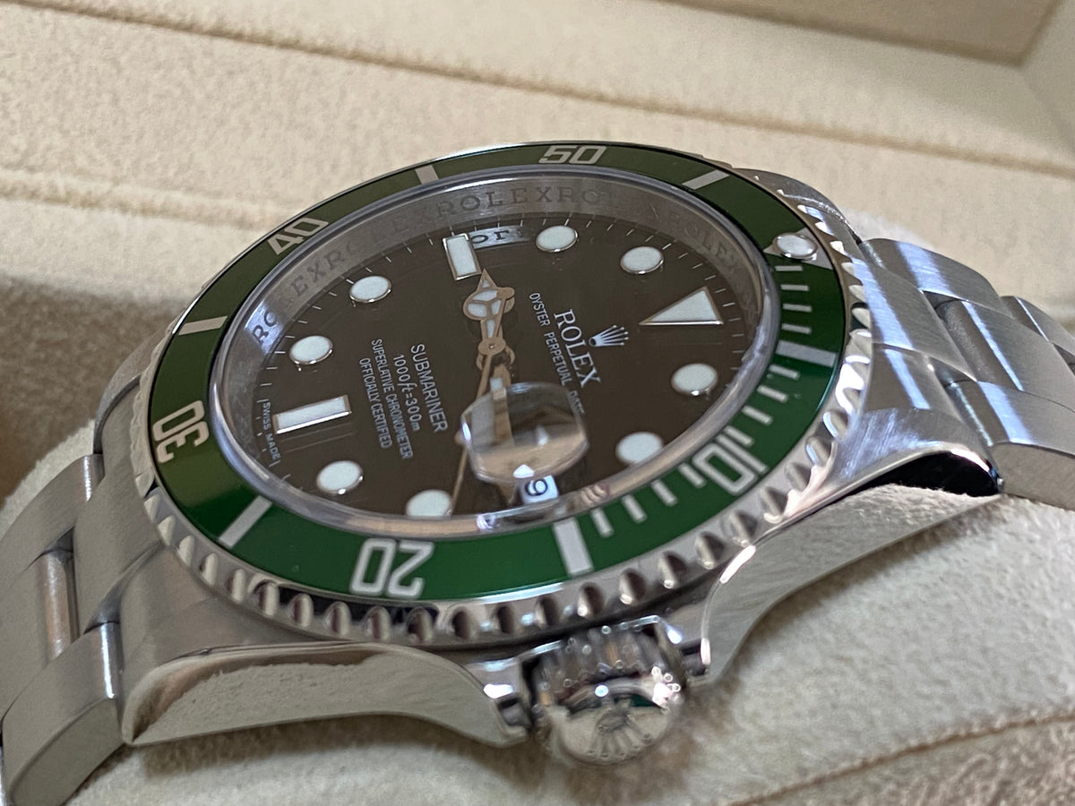 Rolex Steel Submariner Date - V serial - "Kermit" - Black Dial - 16610LV OPEN CARD