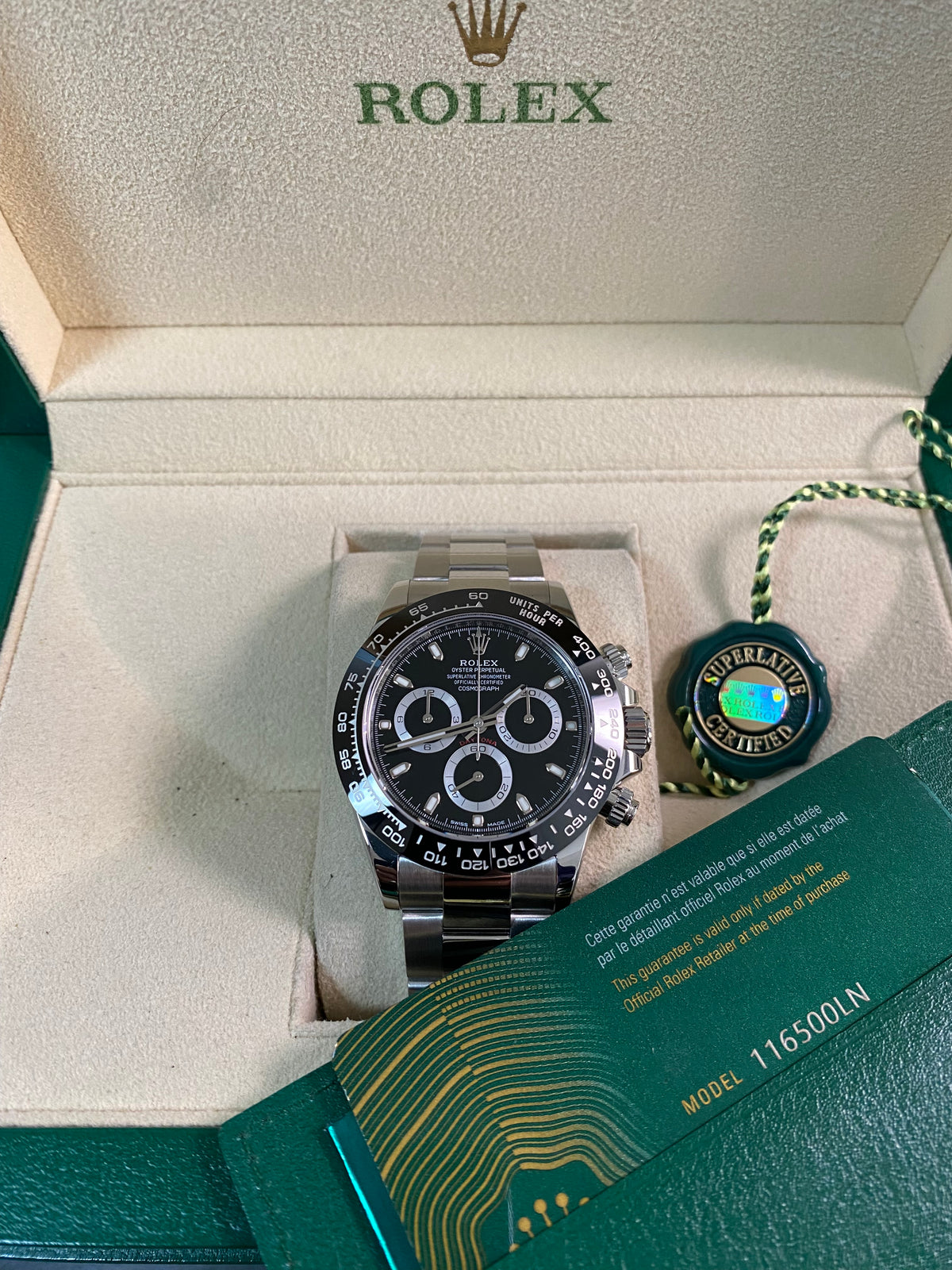 Rolex Steel Cosmograph Daytona - 2022 - Black Index Dial - 116500LN *FULL SET*