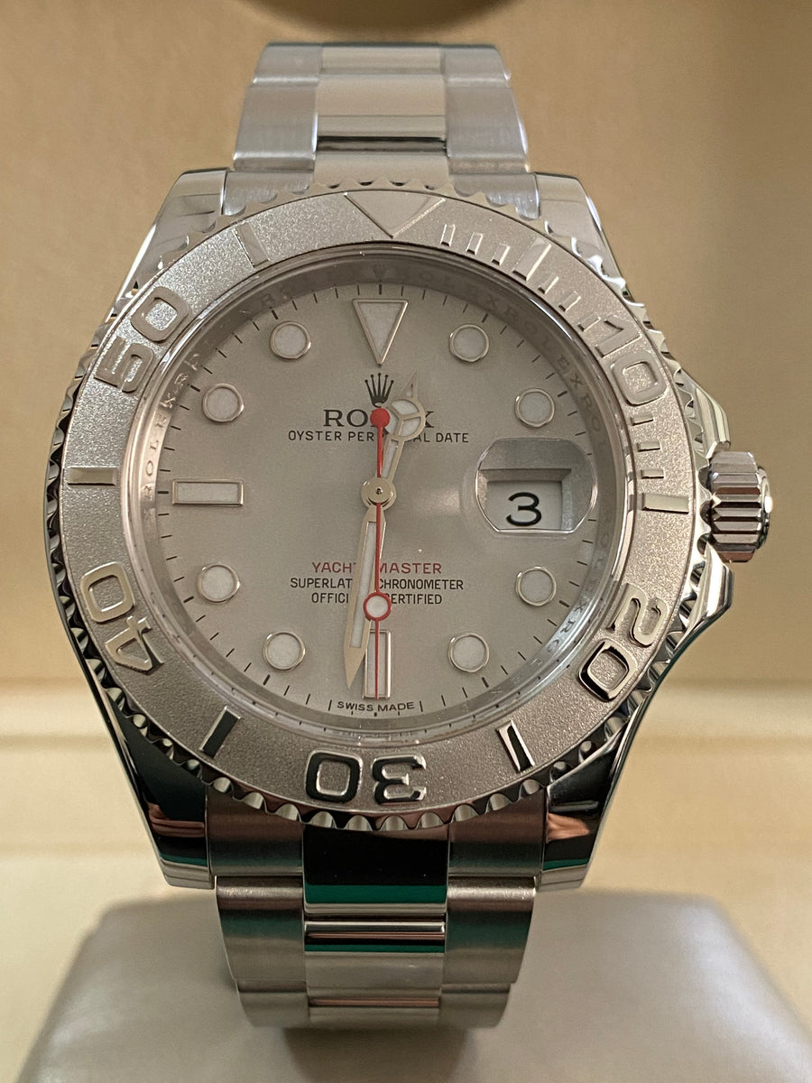 Rolex Steel and Platinum Yacht-Master 40 - Silver Dial - 116622