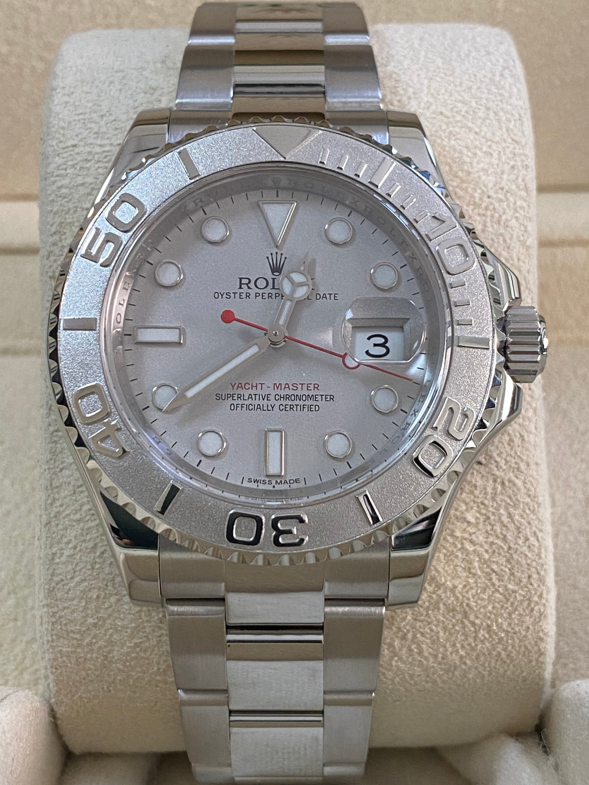 Rolex Steel and Platinum Yacht-Master 40 - Silver Dial - 116622