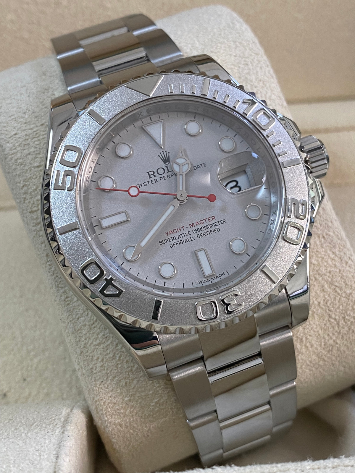 Rolex Steel and Platinum Yacht-Master 40 - Silver Dial - 116622