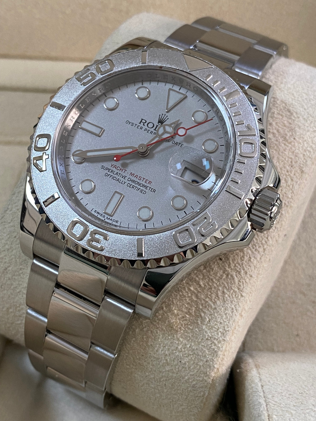 Rolex Steel and Platinum Yacht-Master 40 - Silver Dial - 116622