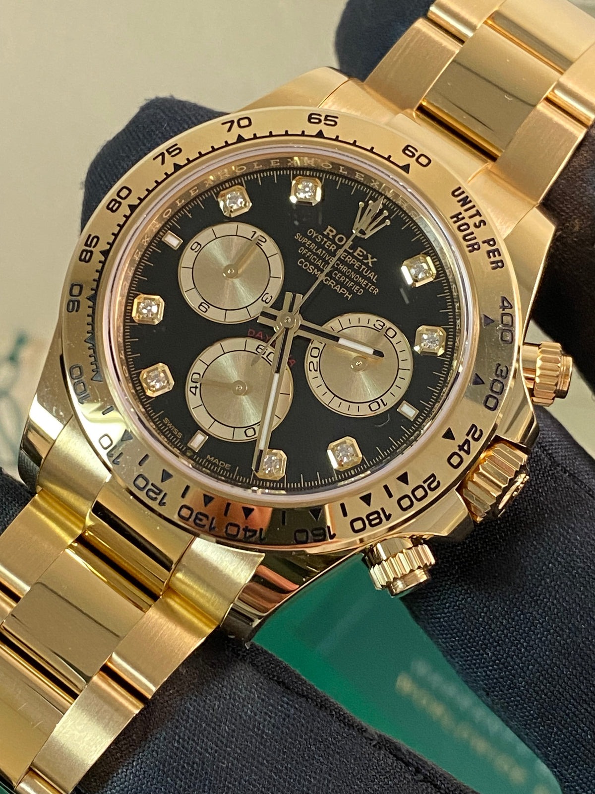 Rolex Yellow Gold Cosmograph Daytona - 2024 - Black Diamond Dial - 126508 *FULL SET*