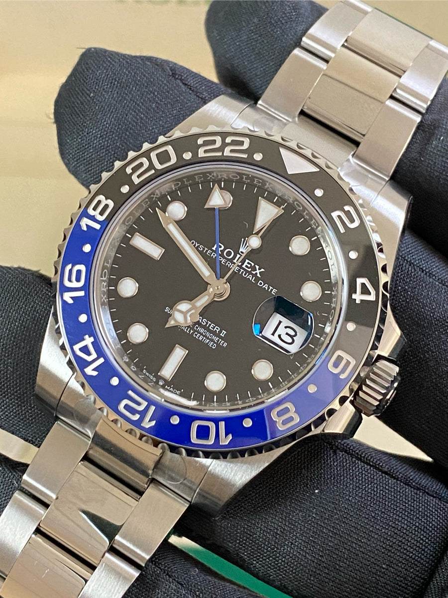 Rolex Steel GMT-Master II - 2024 - "Batman" - Black Dial - Oyster Bracelet - 126710BLNR *PARTIAL STICKERS*