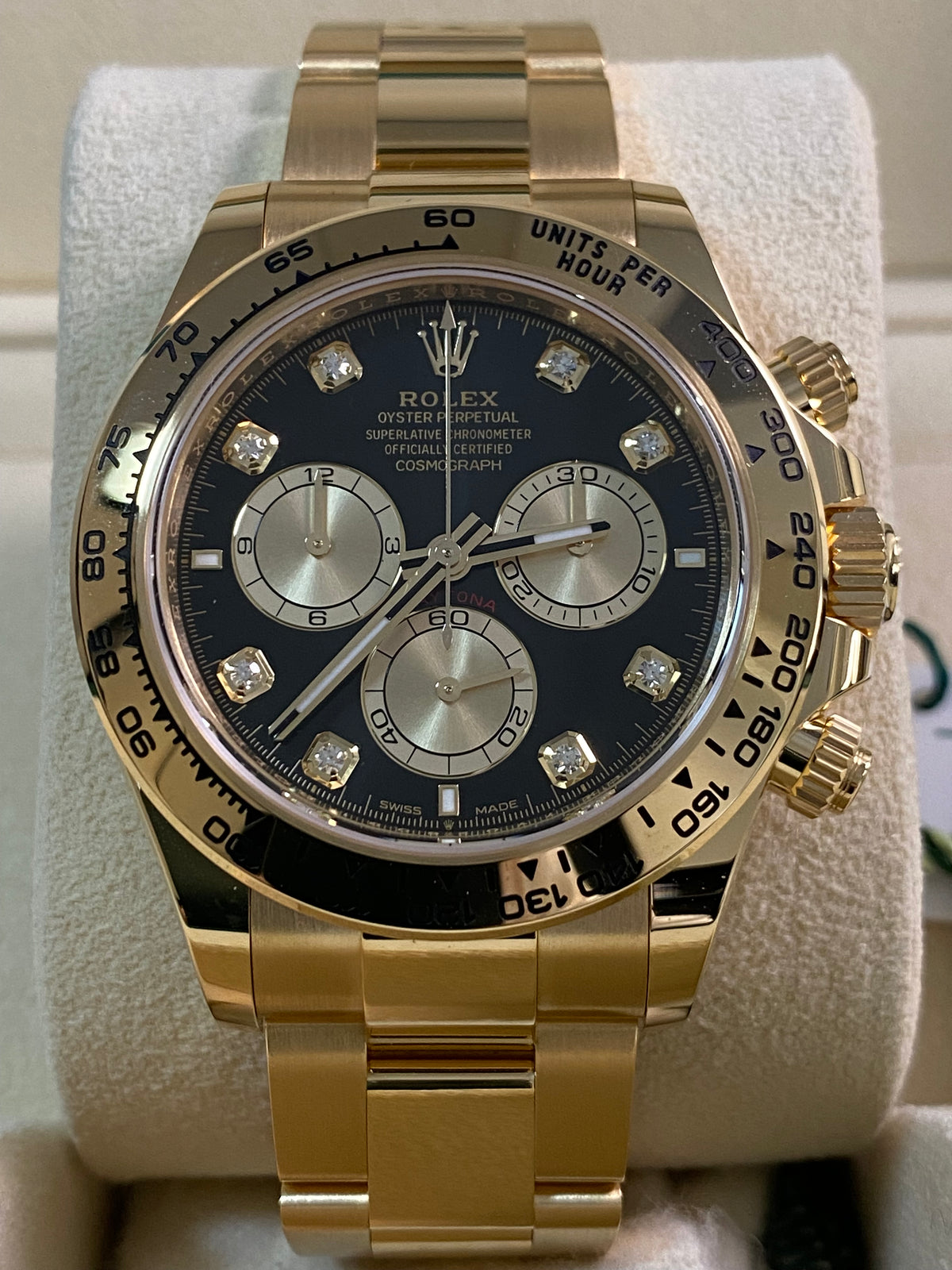 Rolex Yellow Gold Cosmograph Daytona - 2024 - Black Diamond Dial - 126508 *FULL SET*