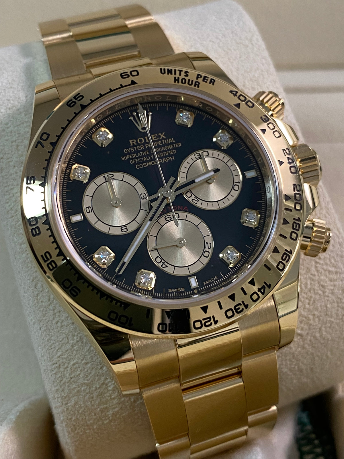 Rolex Yellow Gold Cosmograph Daytona - 2024 - Black Diamond Dial - 126508 *FULL SET*