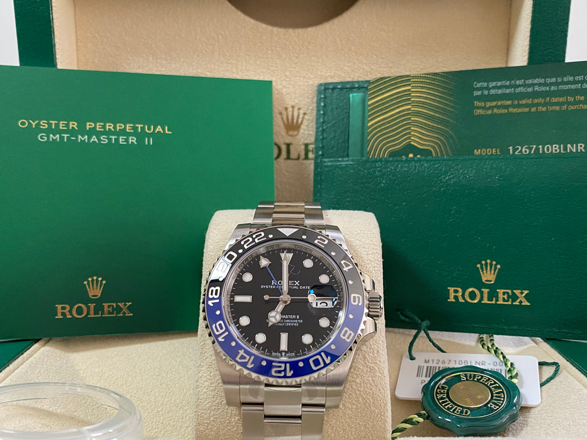 Rolex Steel GMT-Master II - 2024 - "Batman" - Black Dial - Oyster Bracelet - 126710BLNR *PARTIAL STICKERS*