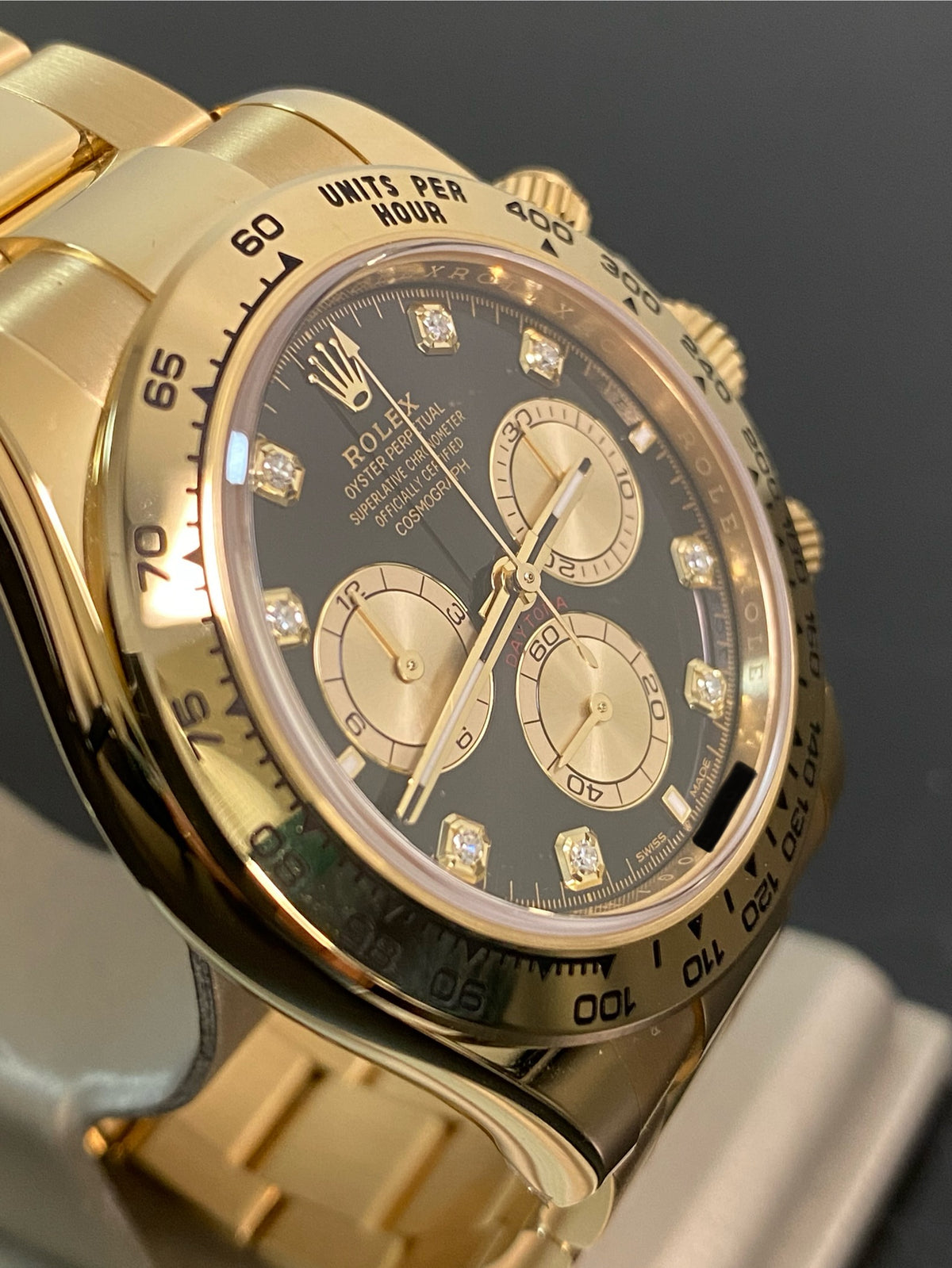 Rolex Yellow Gold Cosmograph Daytona - 2024 - Black Diamond Dial - 126508 *FULL SET*