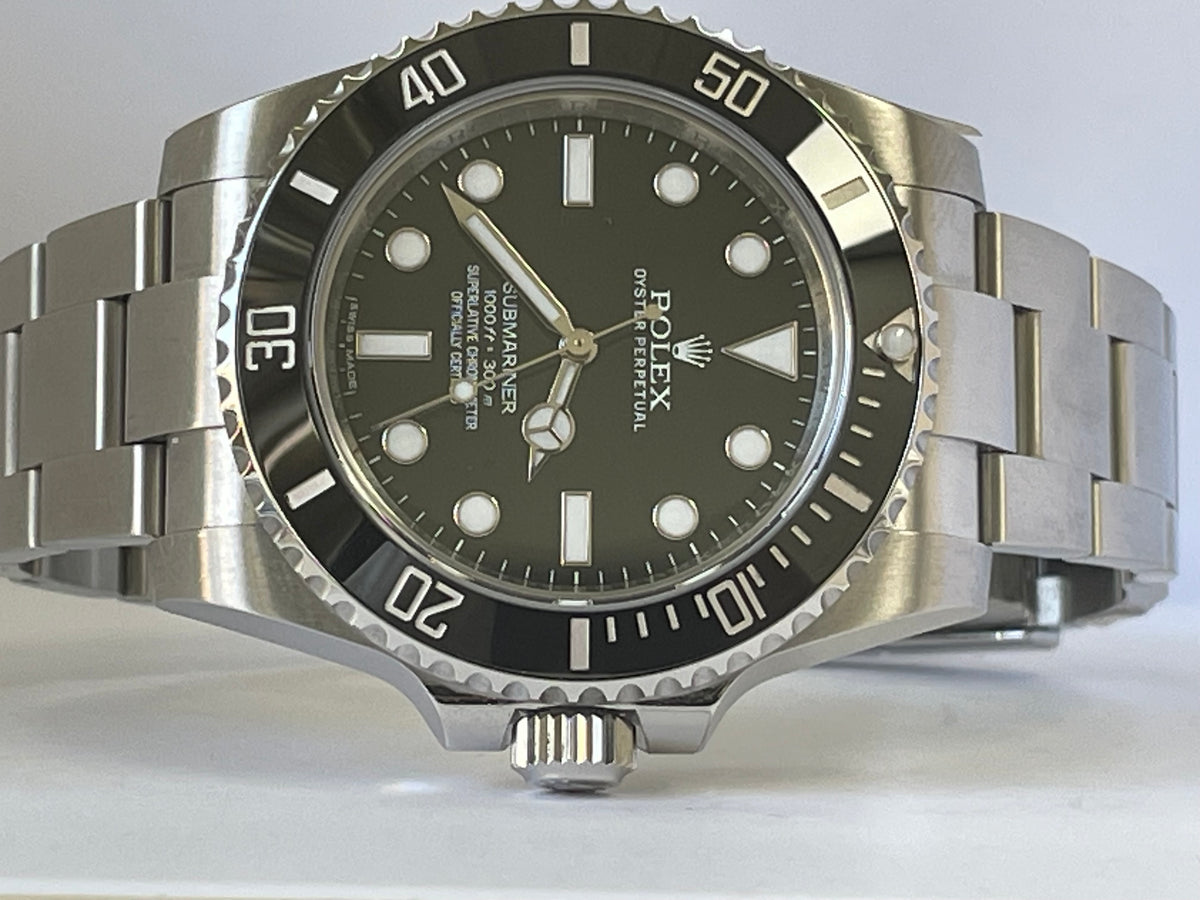 Rolex Steel No-Date Submariner - Black Dial - 114060 FULL STICKERS