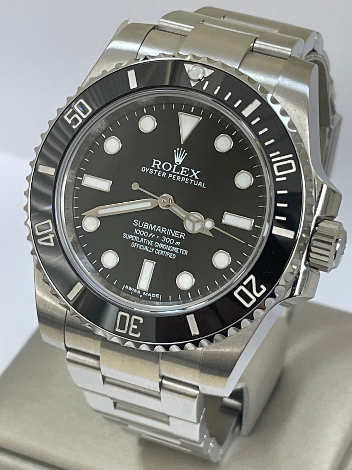 Rolex Steel No-Date Submariner - Black Dial - 114060 FULL STICKERS