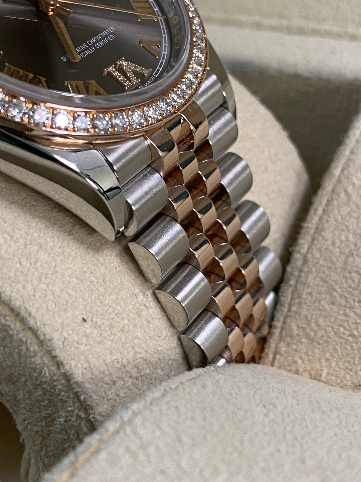 Rolex Steel and Everose Rolesor Datejust 36 - 2024 - Diamond Bezel - Slate Roman Dial - Jubilee Bracelet - 126281RBR *FULL SET*