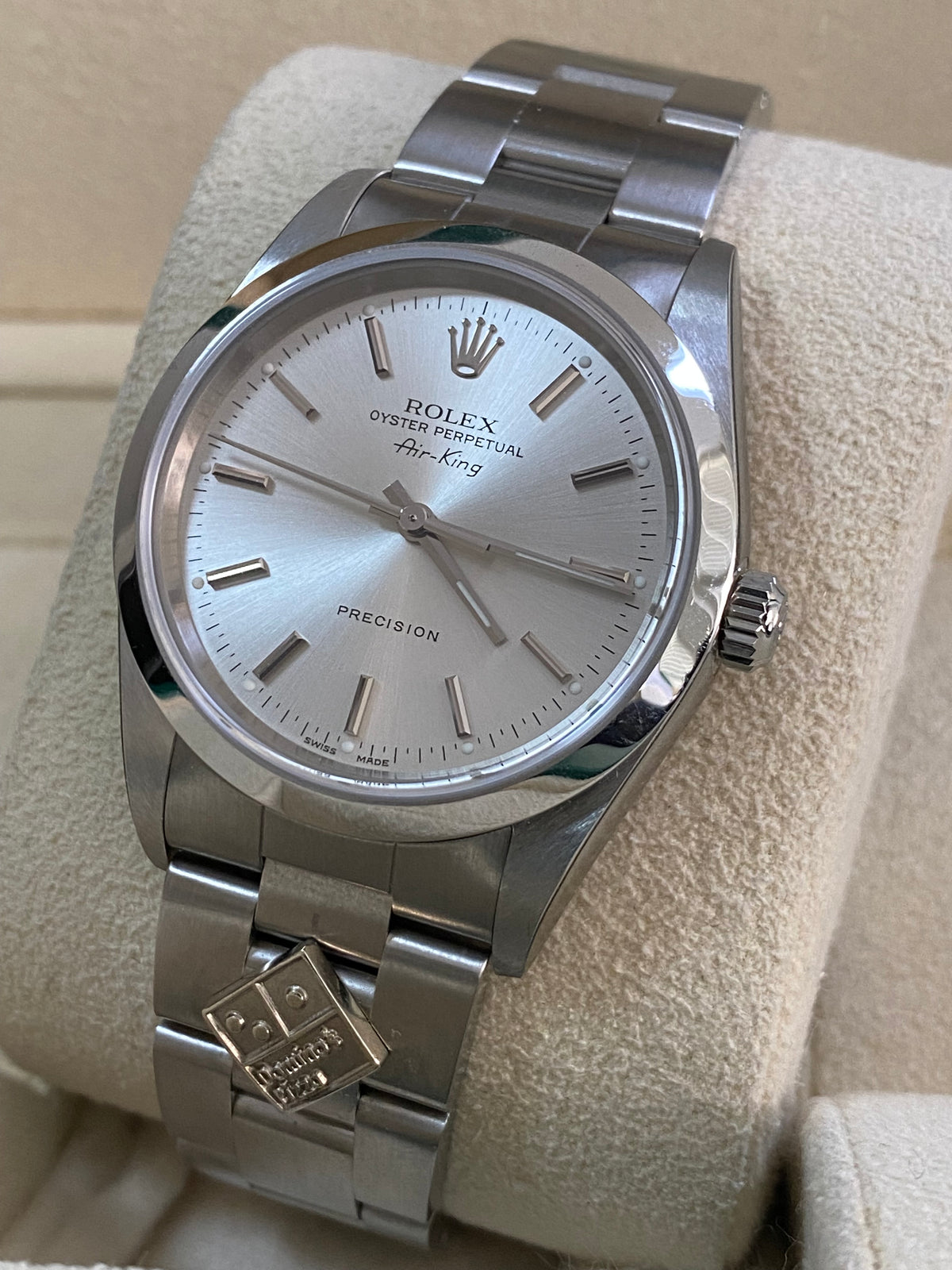 Rolex Air-King  - F serial - Domino's Pizza Edition - Domed Bezel - Silver Dial - 14000