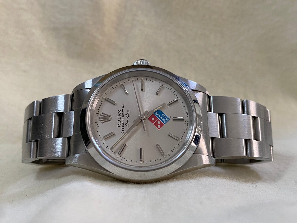 Rolex Air-King  - U serial - Domino's Pizza Edition - Domed Bezel - Silver Dial - 14000 UNPOLISHED