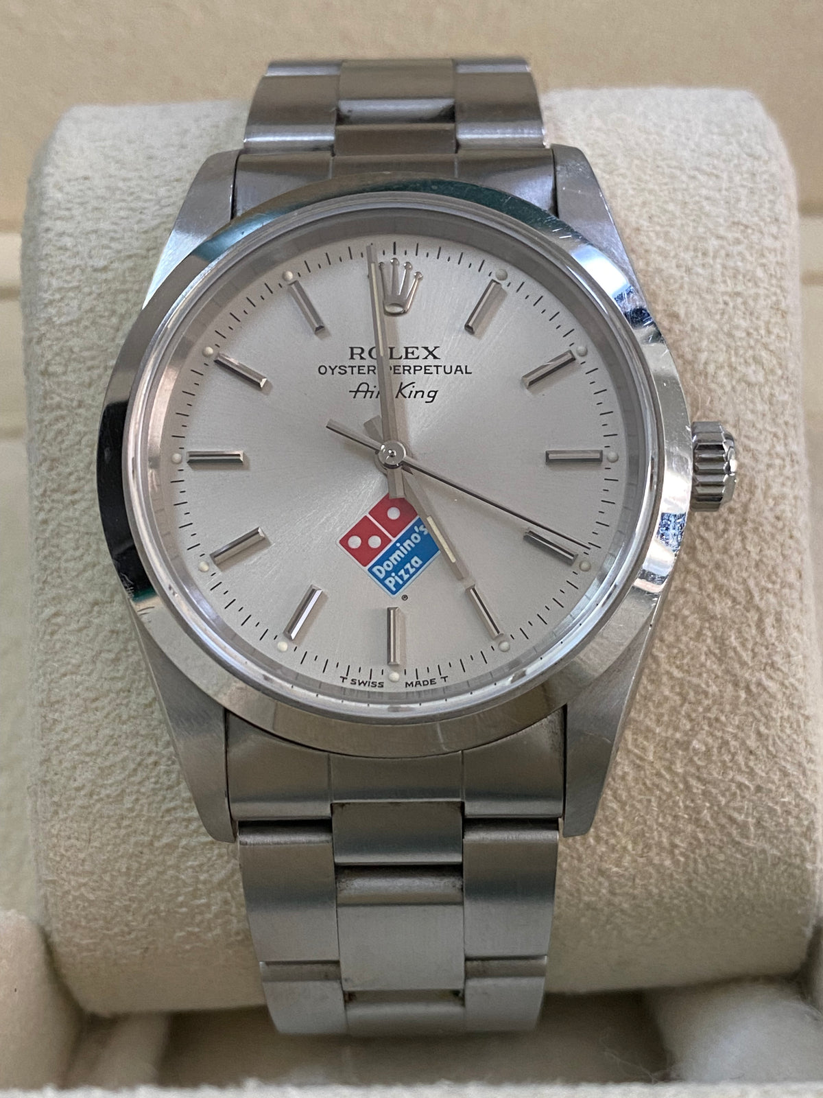 Rolex Air-King  - U serial - Domino's Pizza Edition - Domed Bezel - Silver Dial - 14000 UNPOLISHED