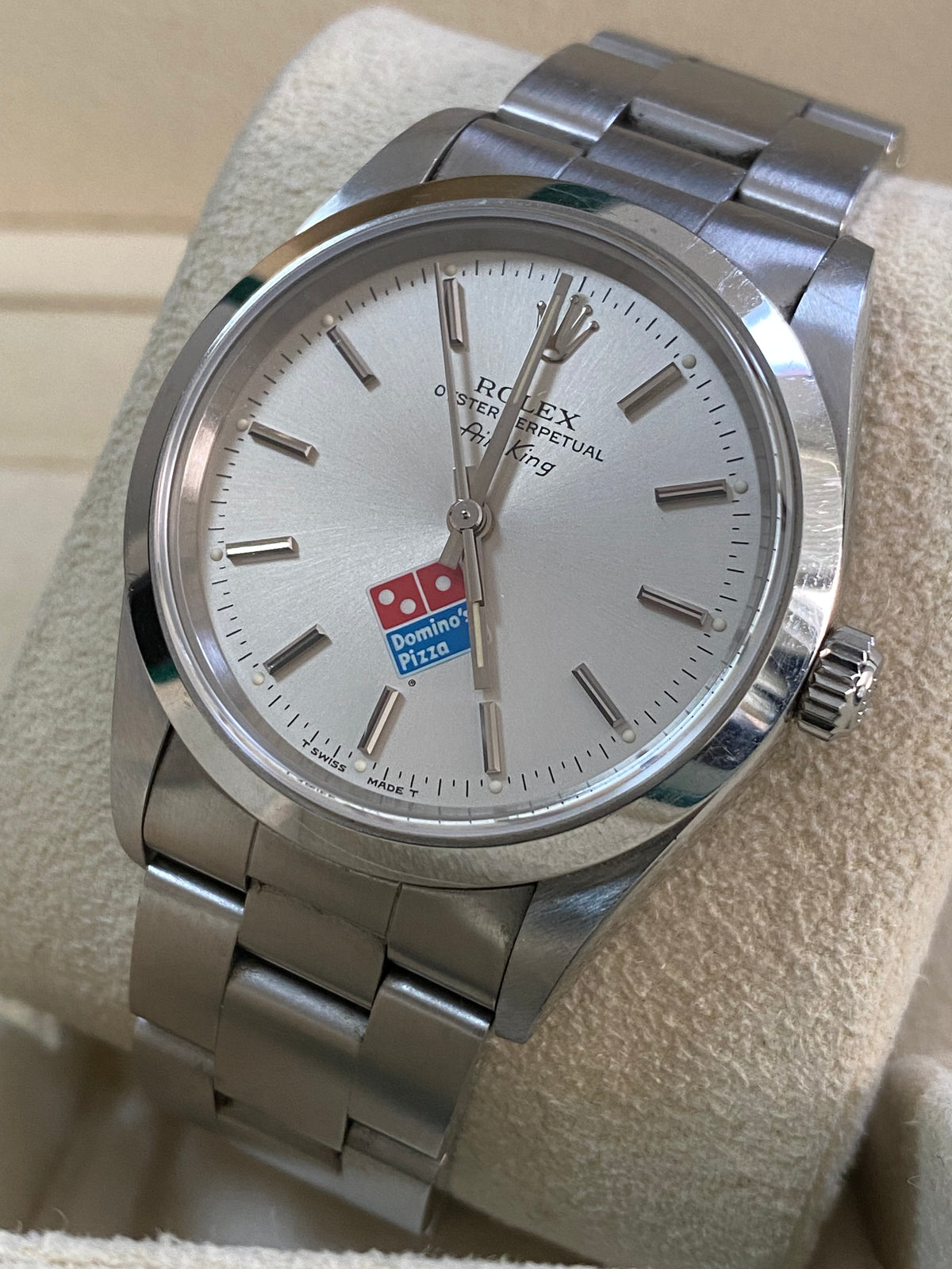 Rolex Air-King  - U serial - Domino's Pizza Edition - Domed Bezel - Silver Dial - 14000 UNPOLISHED