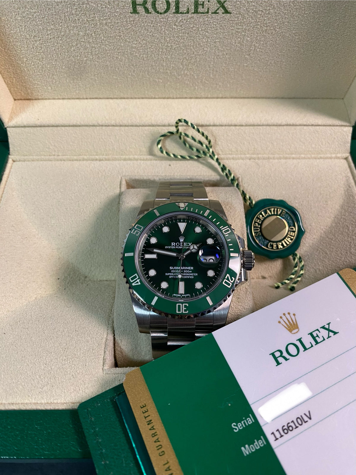 Rolex Steel Submariner Date - 2018 - "Hulk" - 116610LV *FULL SET*