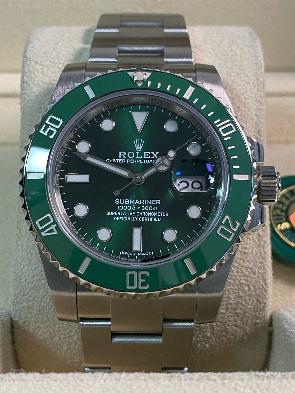 Rolex Steel Submariner Date - 2018 - "Hulk" - 116610LV *FULL SET*