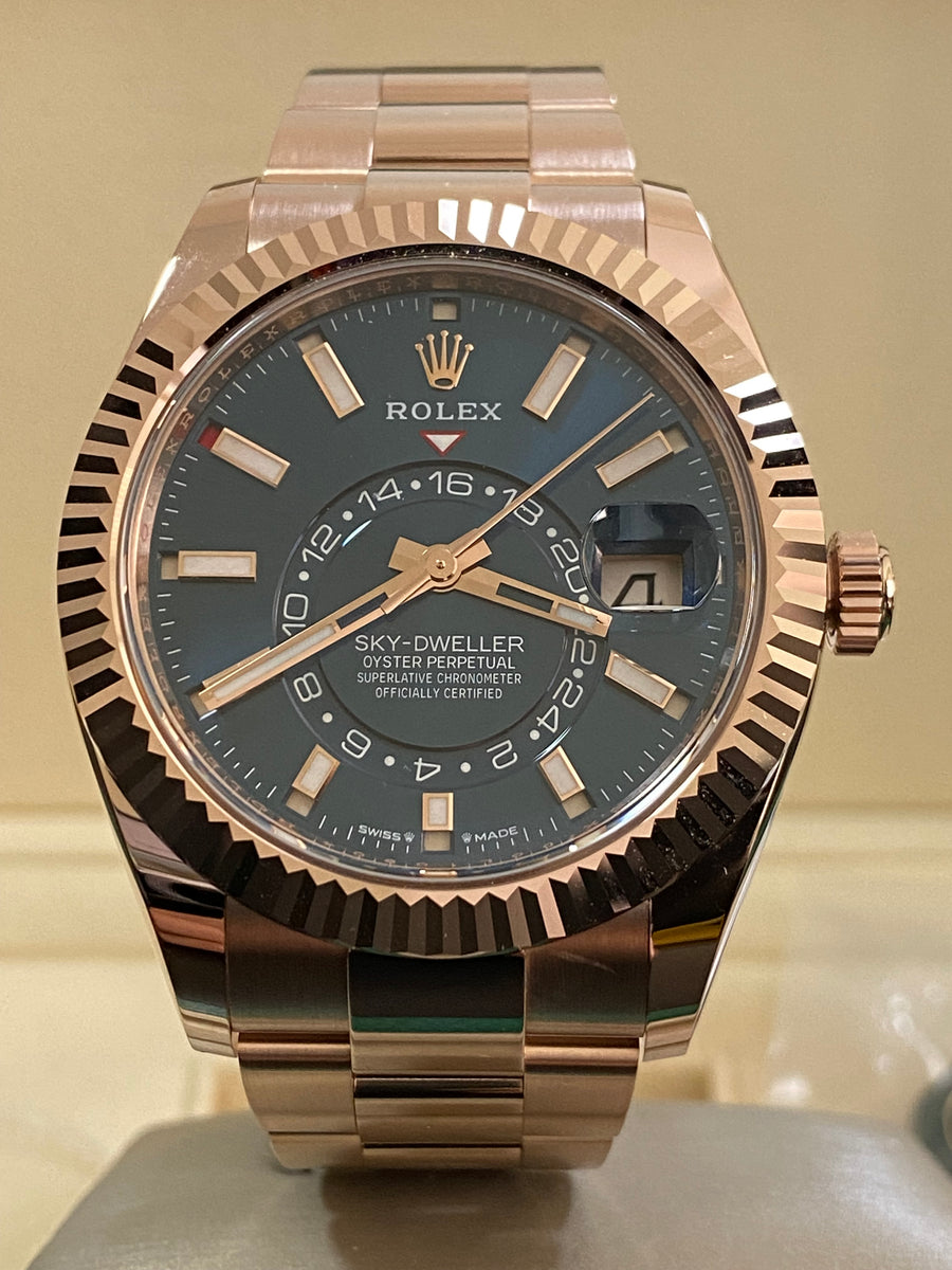 Rolex Everose Gold Sky-Dweller - 2024 - Blue-Green Dial - Oyster Bracelet - 336935