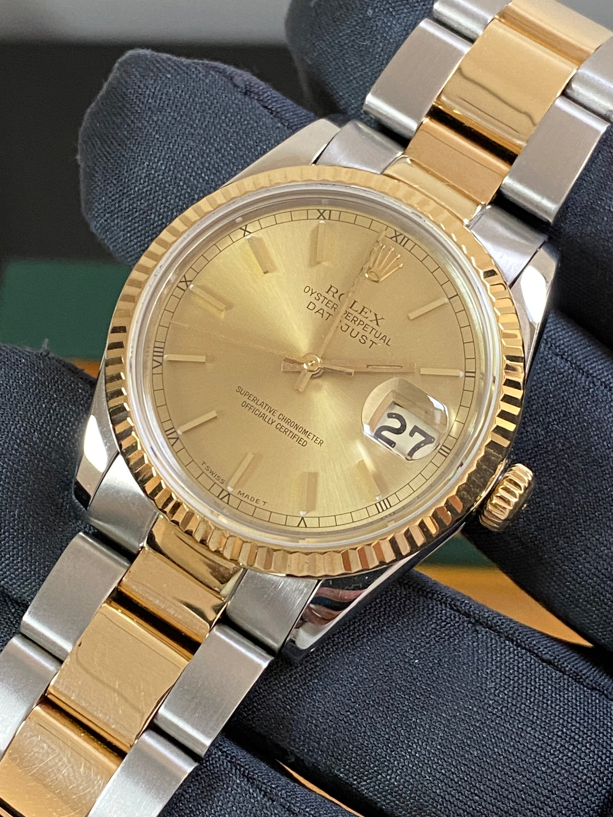 Rolex Steel and Yellow Gold Datejust 36 - Fluted Bezel - Champagne Index Dial - Oyster Bracelet - 16013