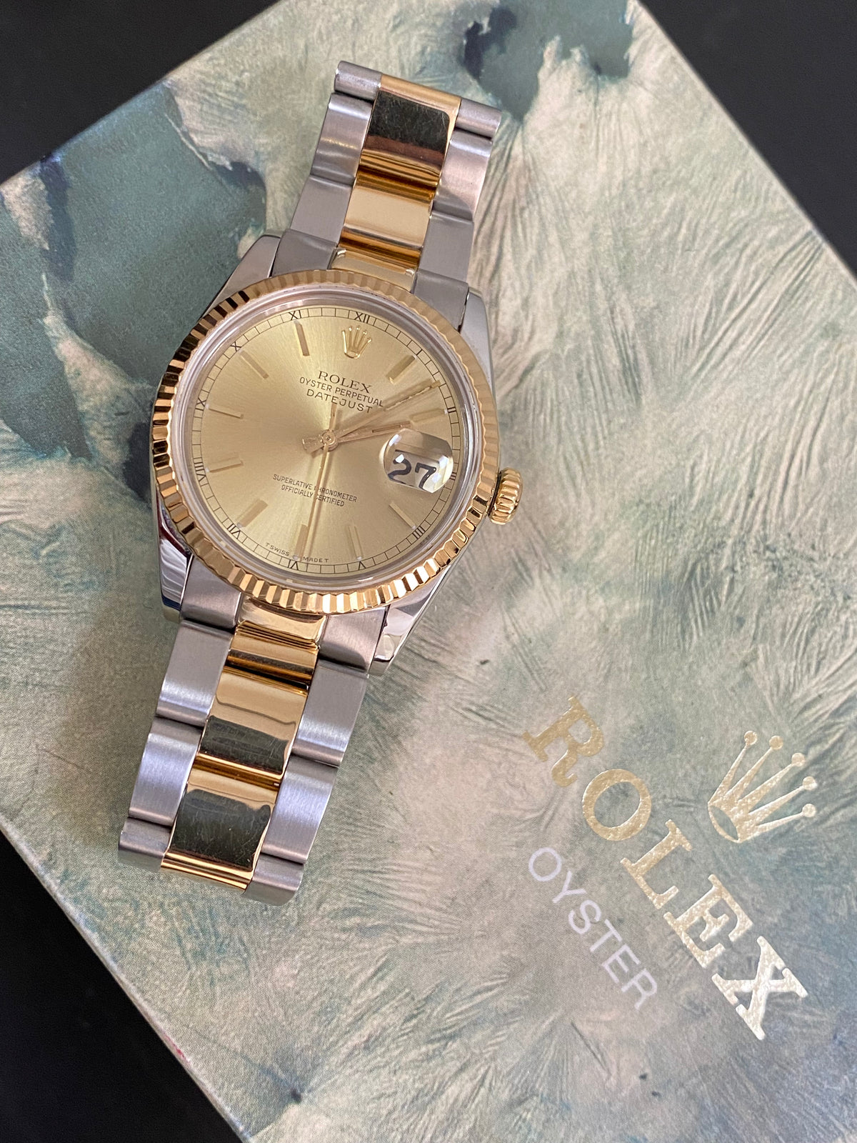 Rolex Steel and Yellow Gold Datejust 36 - Fluted Bezel - Champagne Index Dial - Oyster Bracelet - 16013