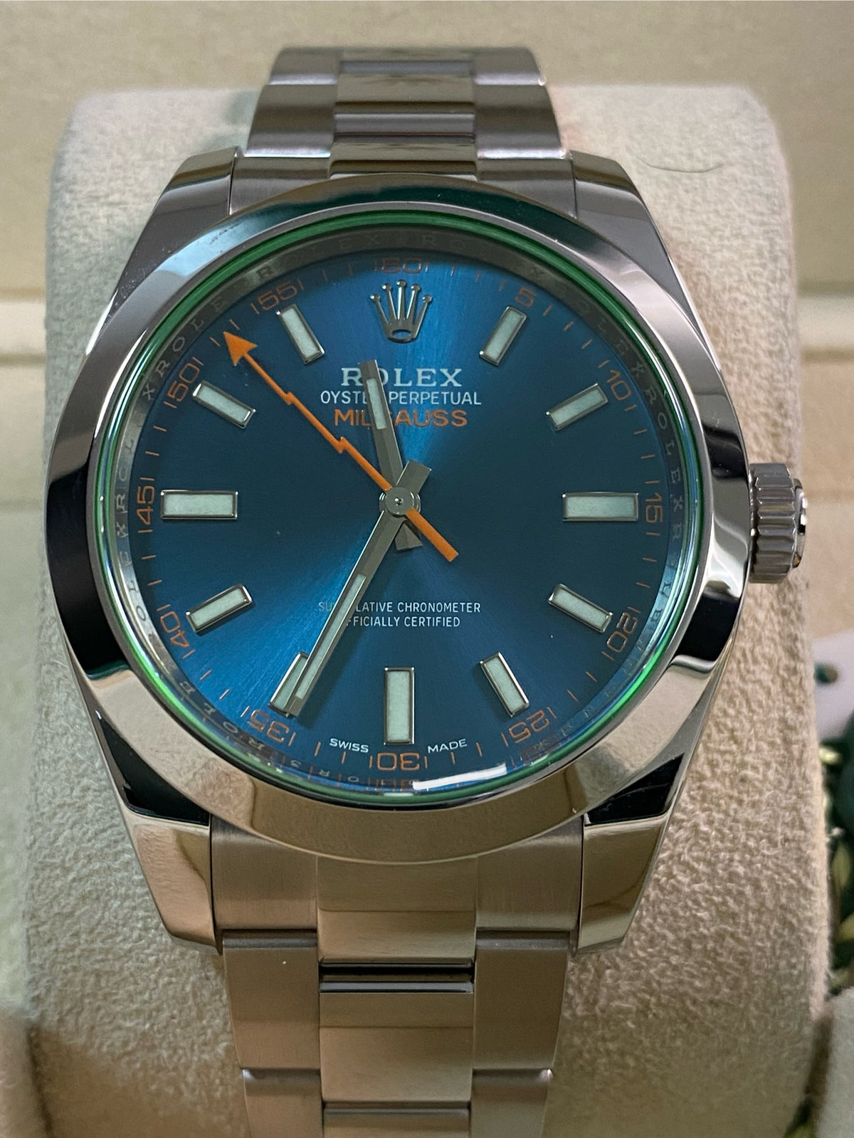 Rolex Milgauss - Blue Dial - Green Crystal - 2021 - 116400GV *FULL SET*