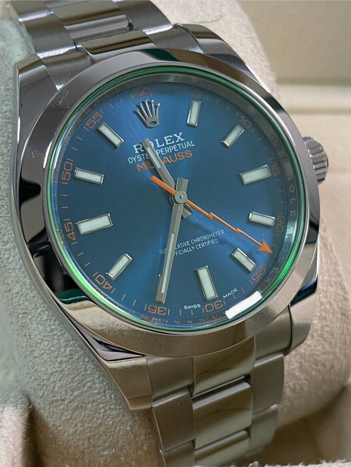 Rolex Milgauss - Blue Dial - Green Crystal - 2021 - 116400GV *FULL SET*