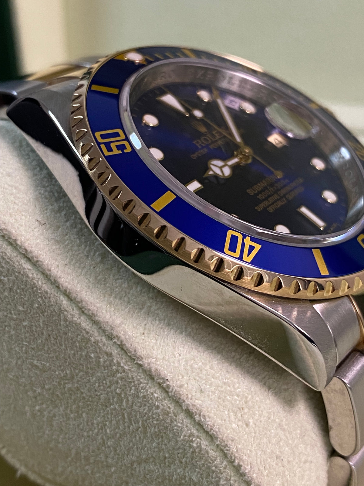 Rolex Yellow Gold and Steel Submariner Date - M serial - Pre Ceramic Blue Bezel - Blue Dial - 16613 *FULL SET*