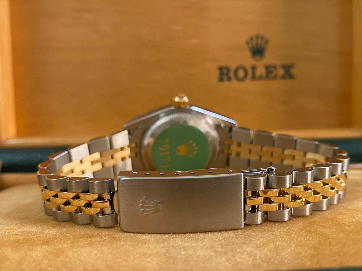 Rolex Yellow Gold and Steel Lady-Datejust 26 - P serial - Fluted Bezel - Champagne Index Dial - Jubilee Bracelet - 79173