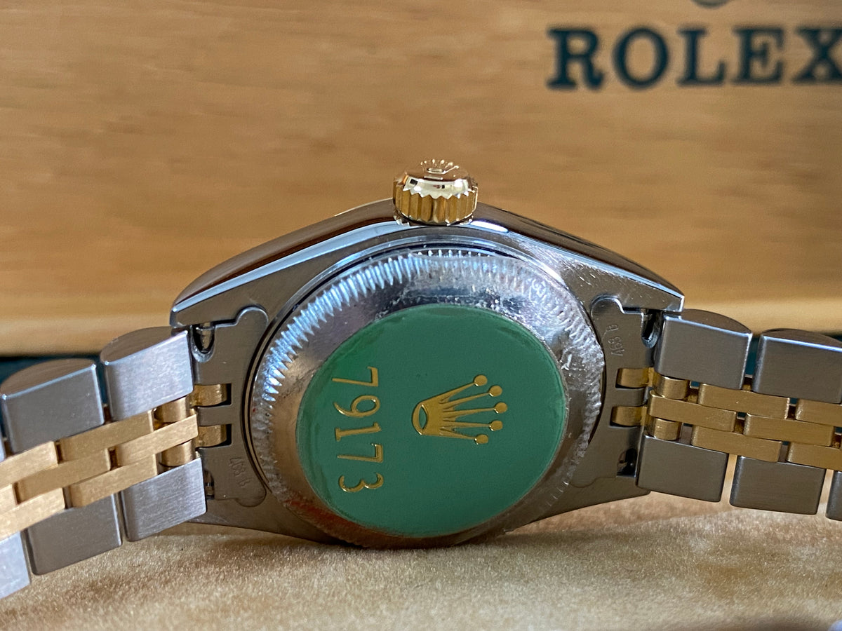 Rolex Yellow Gold and Steel Lady-Datejust 26 - P serial - Fluted Bezel - Champagne Index Dial - Jubilee Bracelet - 79173