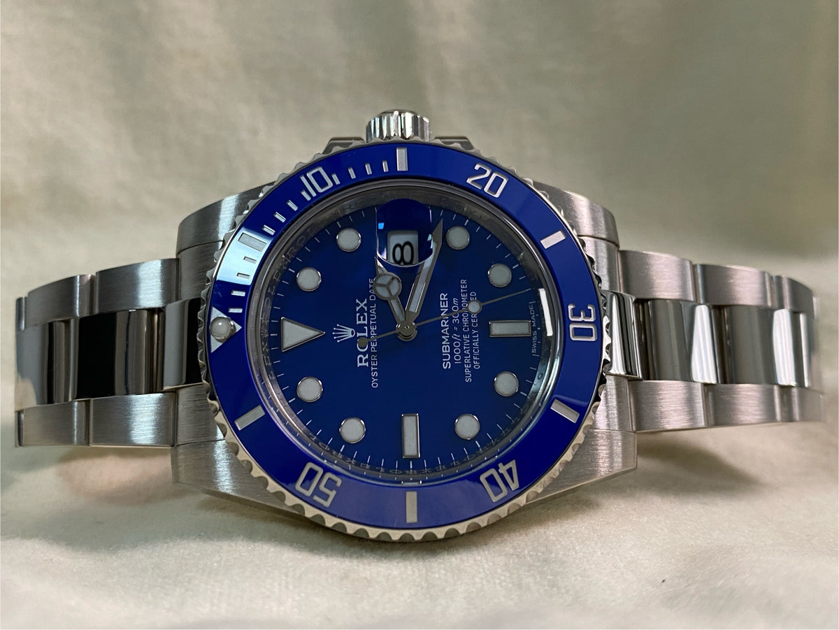 Rolex White Gold Submariner Date - 2020 - "Smurf" - 116619LB *Rare New Style Card*