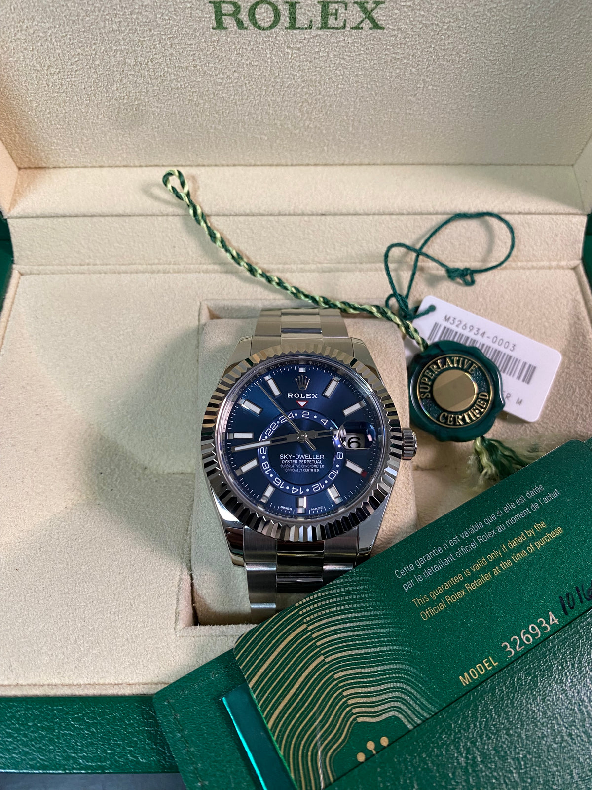 Rolex Steel Sky-Dweller - 2021 - Blue Dial - Oyster Bracelet - 326934 *FULL SET*