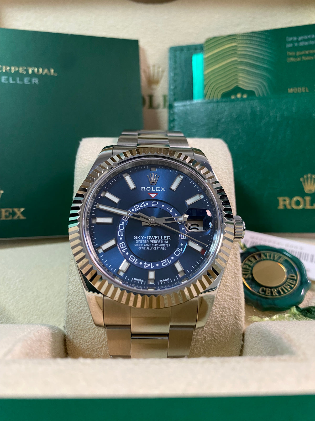 Rolex Steel Sky-Dweller - 2021 - Blue Dial - Oyster Bracelet - 326934 *FULL SET*