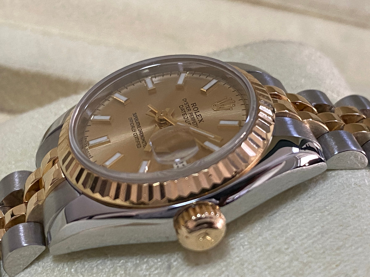 Rolex Yellow Gold and Steel Lady-Datejust -  D serial - Fluted Bezel - Champagne Index Dial - Jubilee Bracelet - 179173