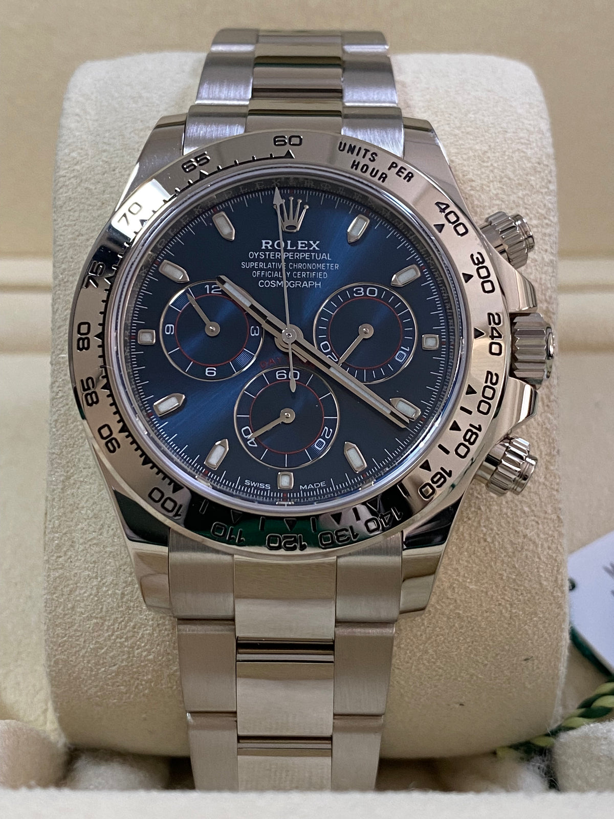 Rolex White Gold Cosmograph Daytona - 2022 - Blue Index Dial - Oyster Bracelet - 116509 *COMPLETE SET*