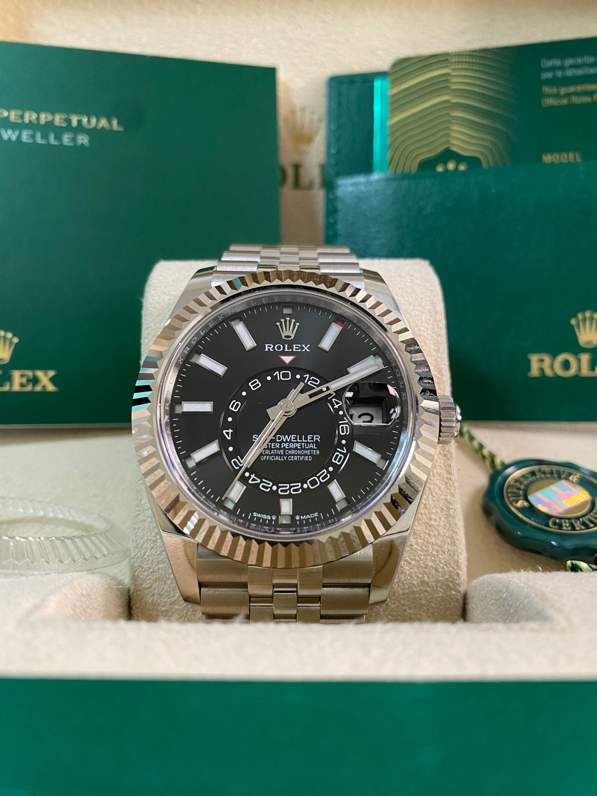 Rolex Steel Sky-Dweller - 2024 - Black Index Dial - Jubilee Bracelet - 336934 *FULL SET*