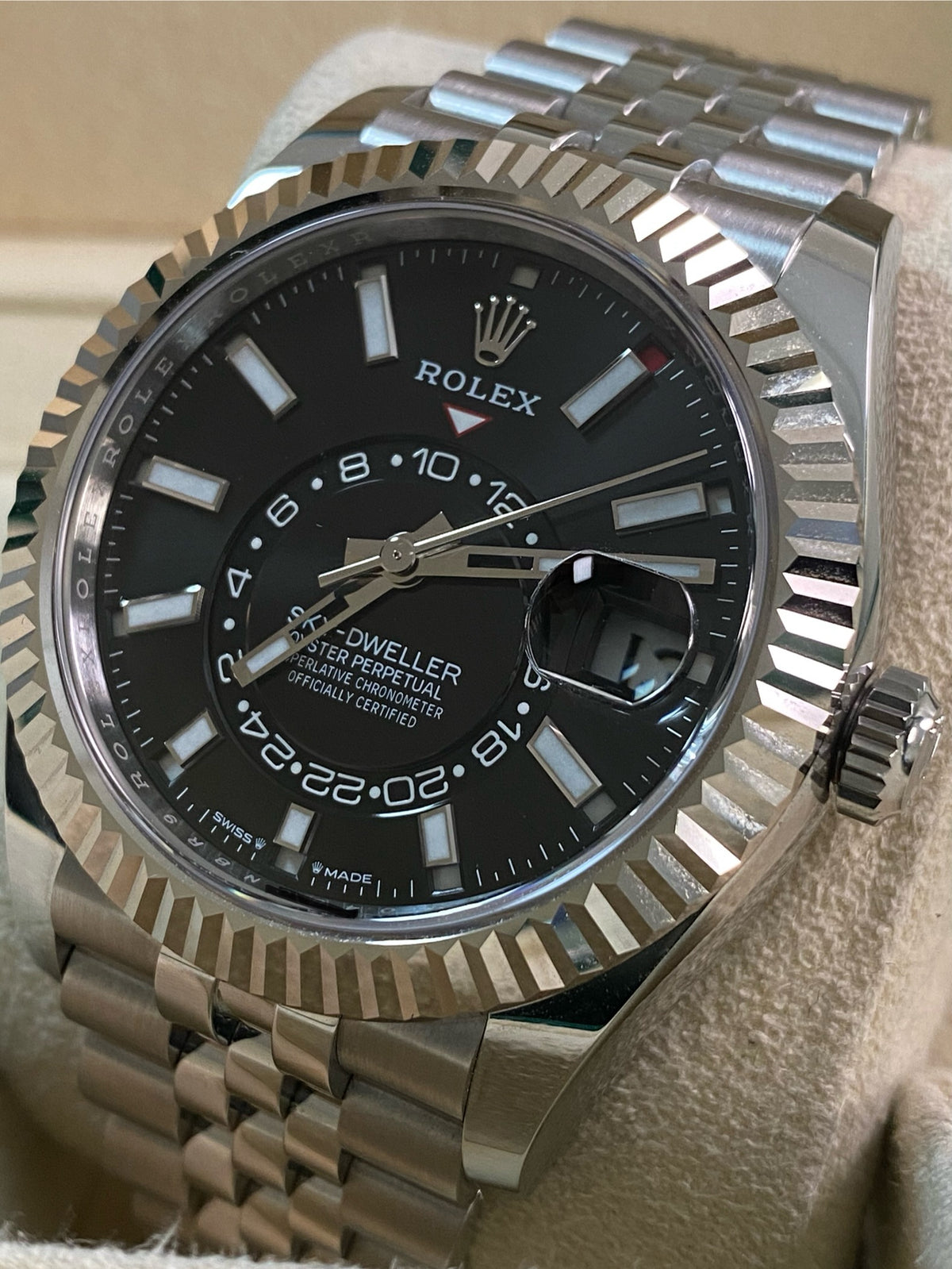 Rolex Steel Sky-Dweller - 2024 - Black Index Dial - Jubilee Bracelet - 336934 *FULL SET*